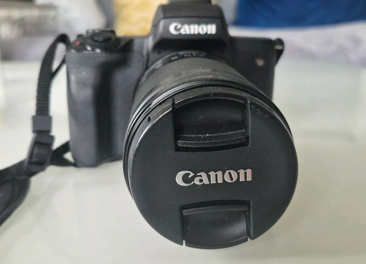 Canon EOS M50 mirrorless camera with 18-150mm lens - Image 1