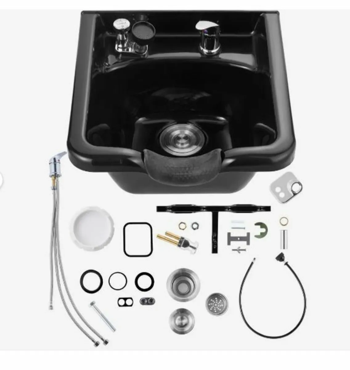 Shampoo Bowl Black ABS Plastic Salon - Image 1