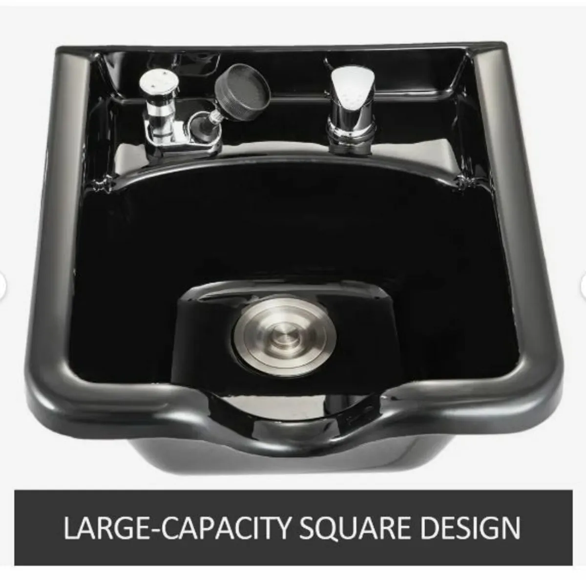 Shampoo Bowl Black ABS Plastic Salon - Image 2