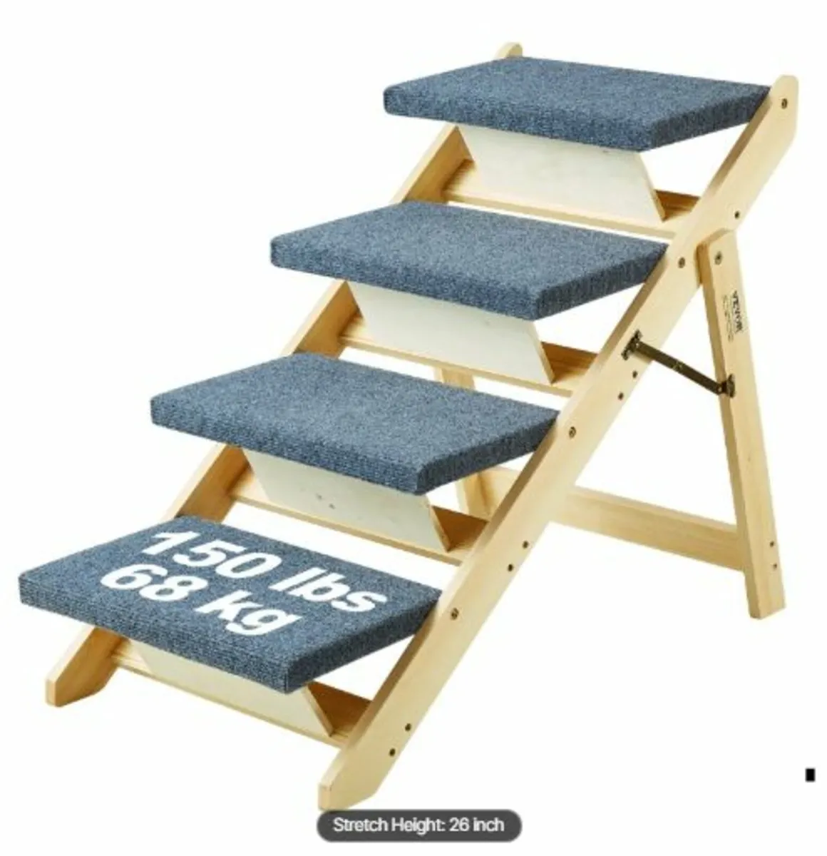 Wood Pet Stairs/Pet Steps, 2-in-1 Foldable Wooden - Image 1