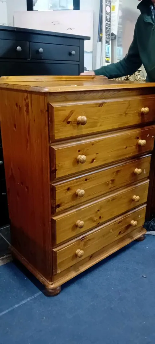 Solid Pine Chest Of Drawers - Image 1