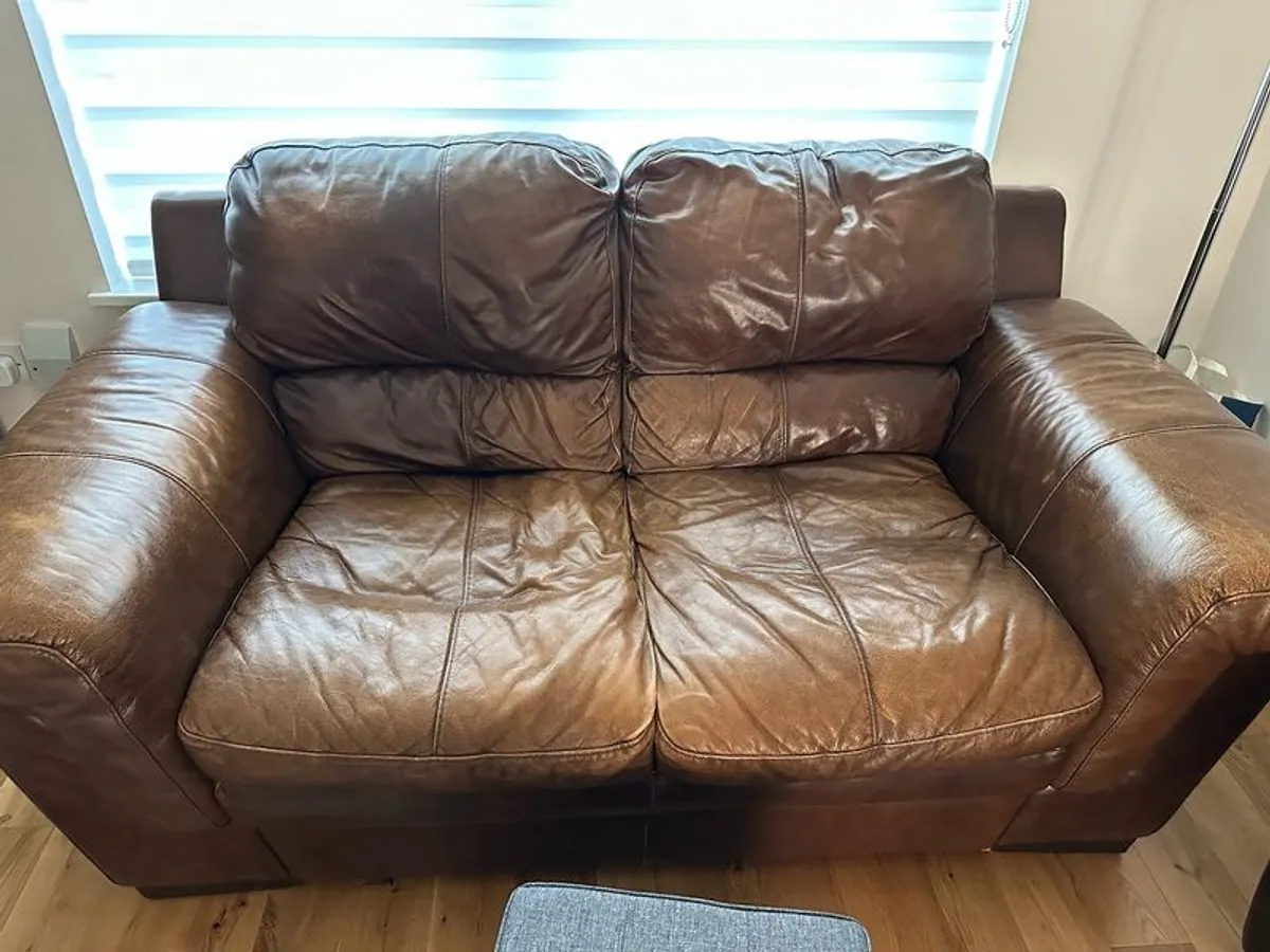 Leather 2 set of sofas - Image 1