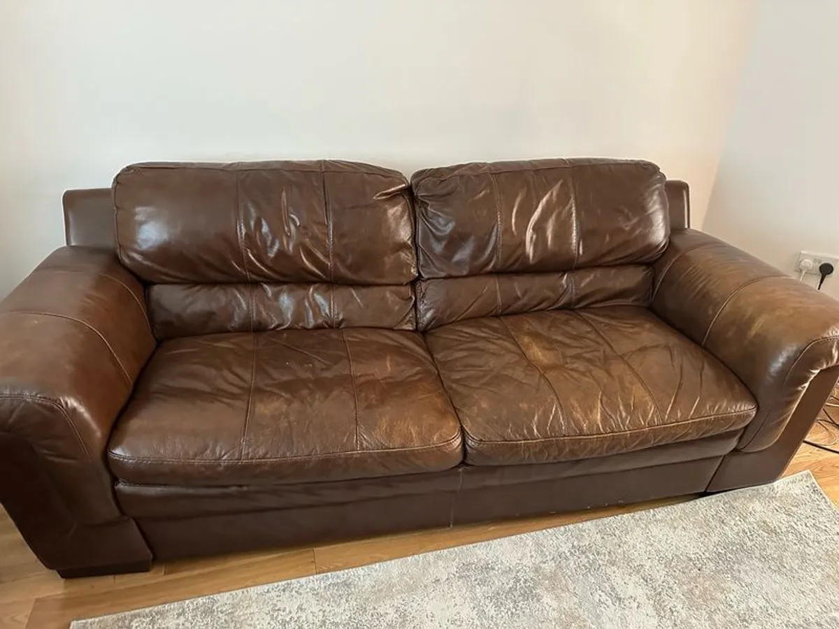 Leather 2 set of sofas - Image 2