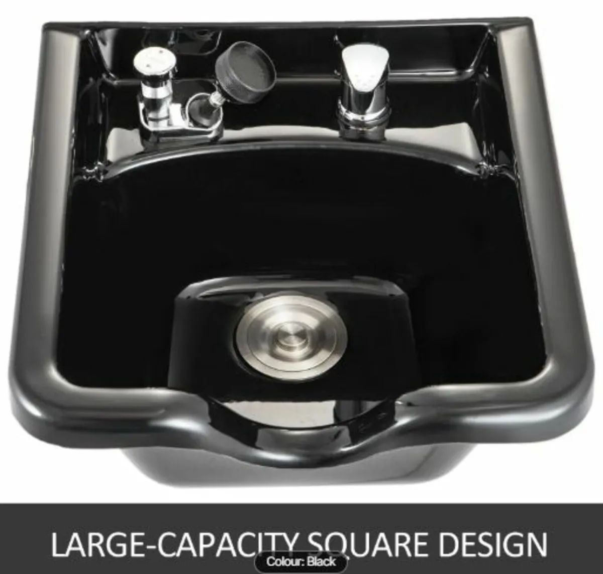Shampoo Bowl Black ABS Plastic Salon and Spa Hair - Image 2