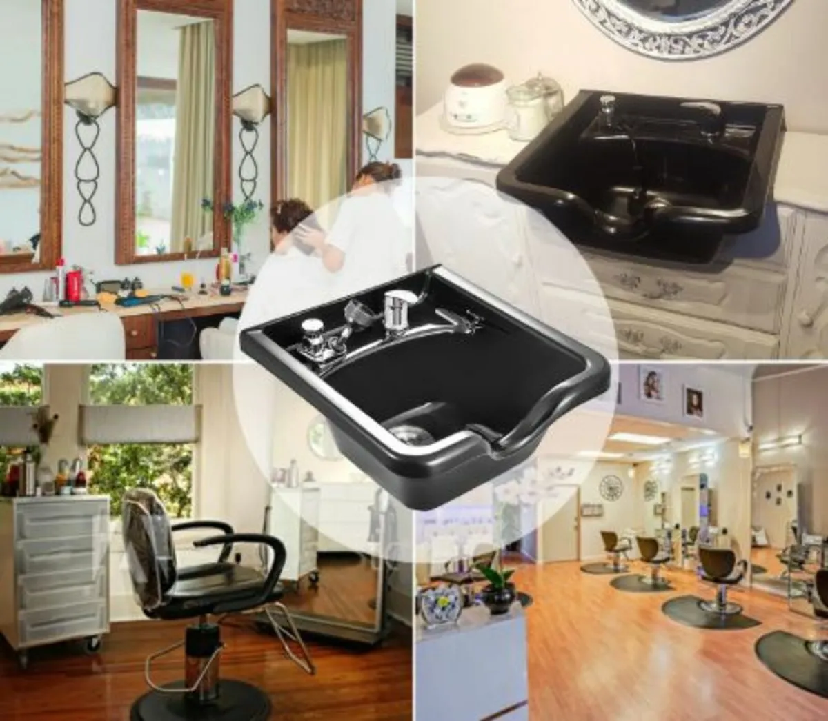 Shampoo Bowl Black ABS Plastic Salon and Spa Hair - Image 3