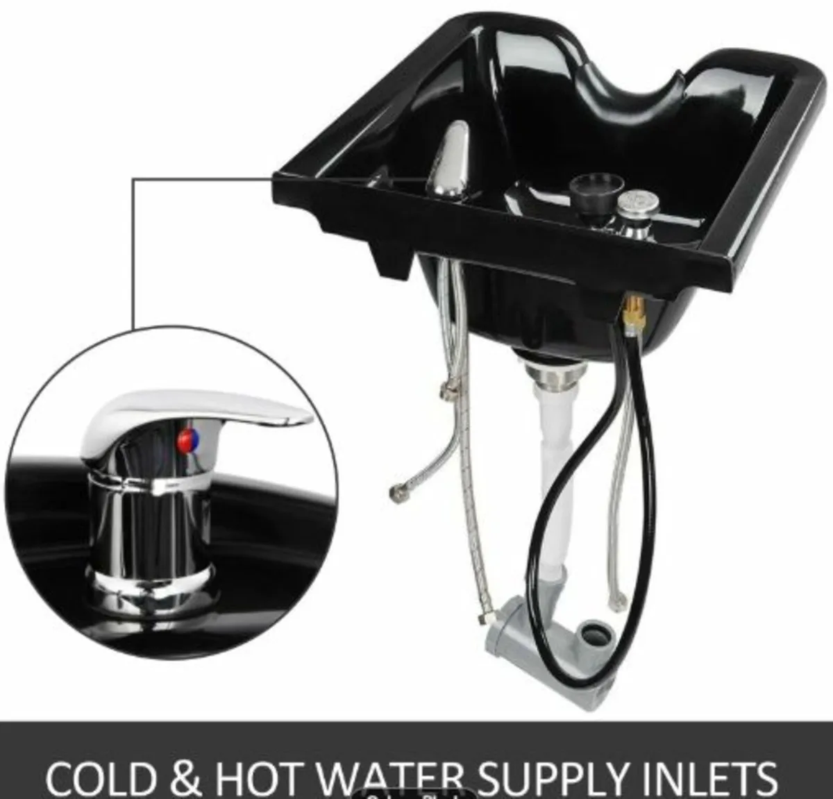 Shampoo Bowl Black ABS Plastic Salon and Spa Hair - Image 4