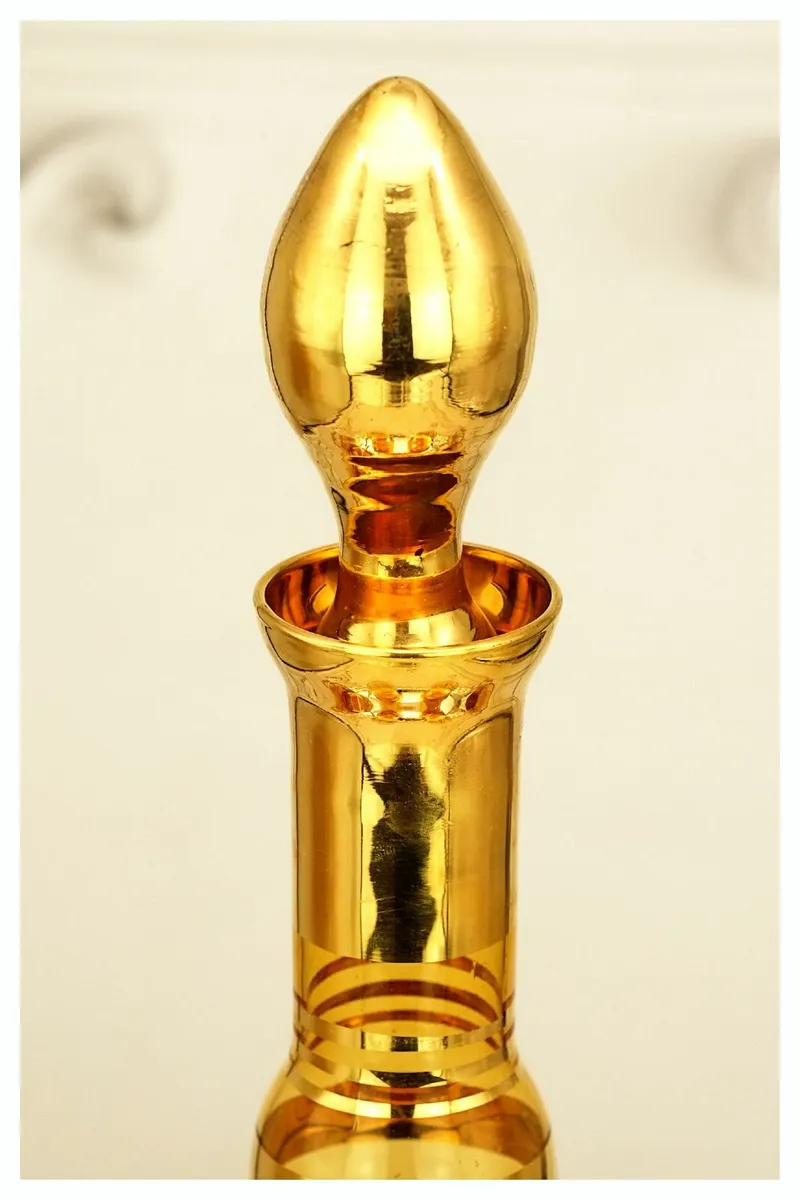 Vintage Venetian Murano Amber Glass Decanter Set - Image 2