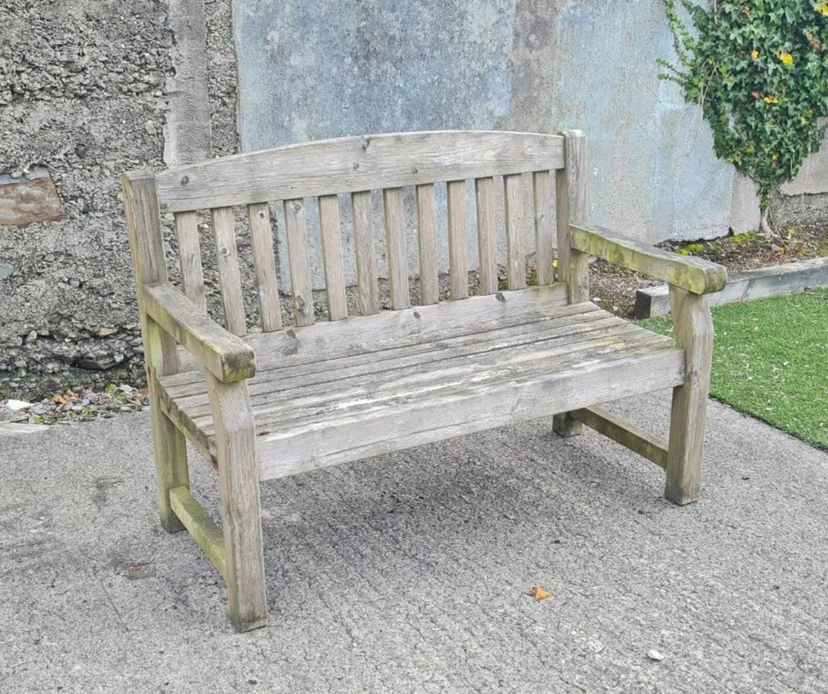 2 Seater Wooden Bench (Ex Display) - Image 1