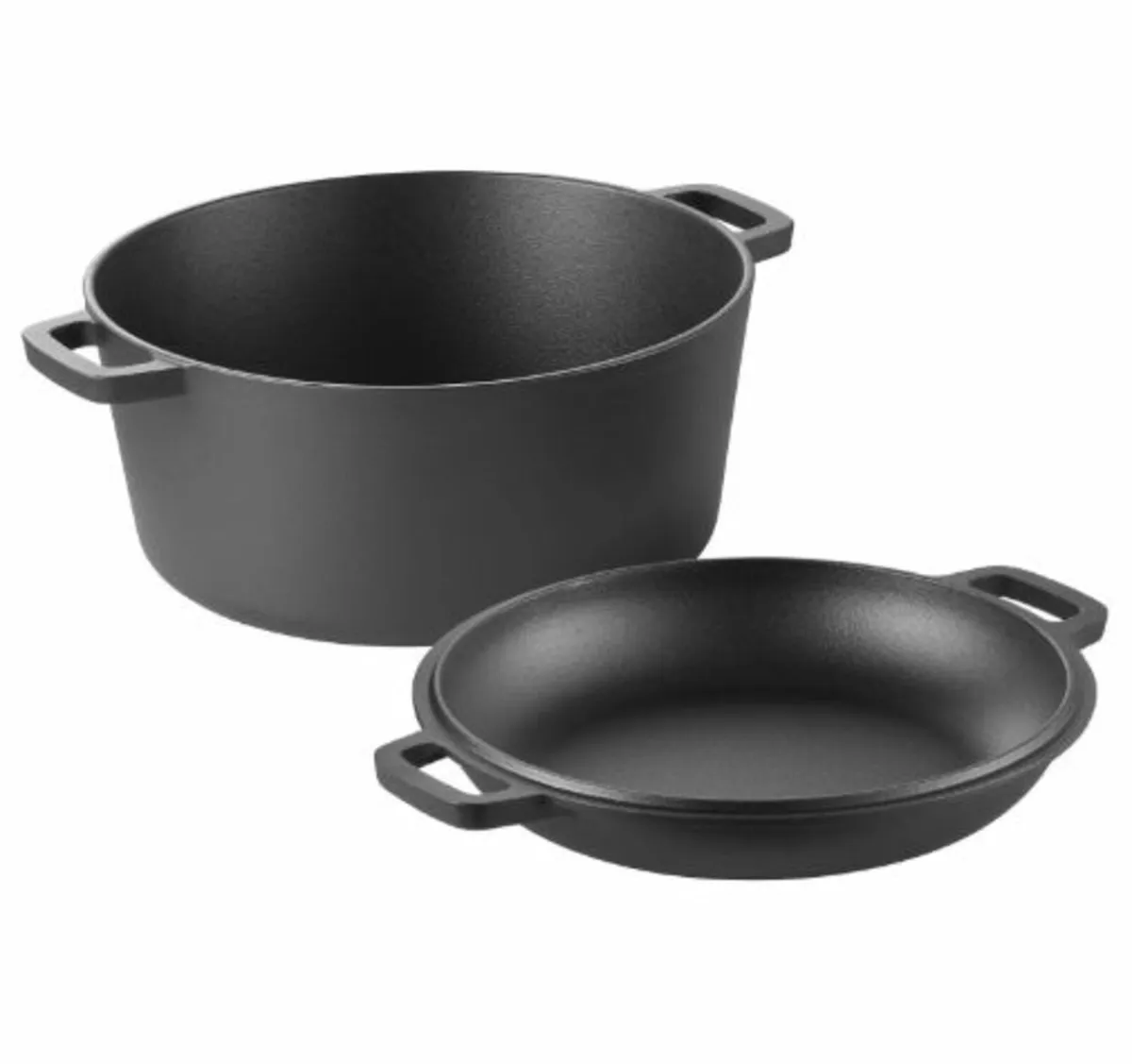 Cast Iron Dutch Oven, 2-in-1 Pre-Seasoned Pot - Image 4