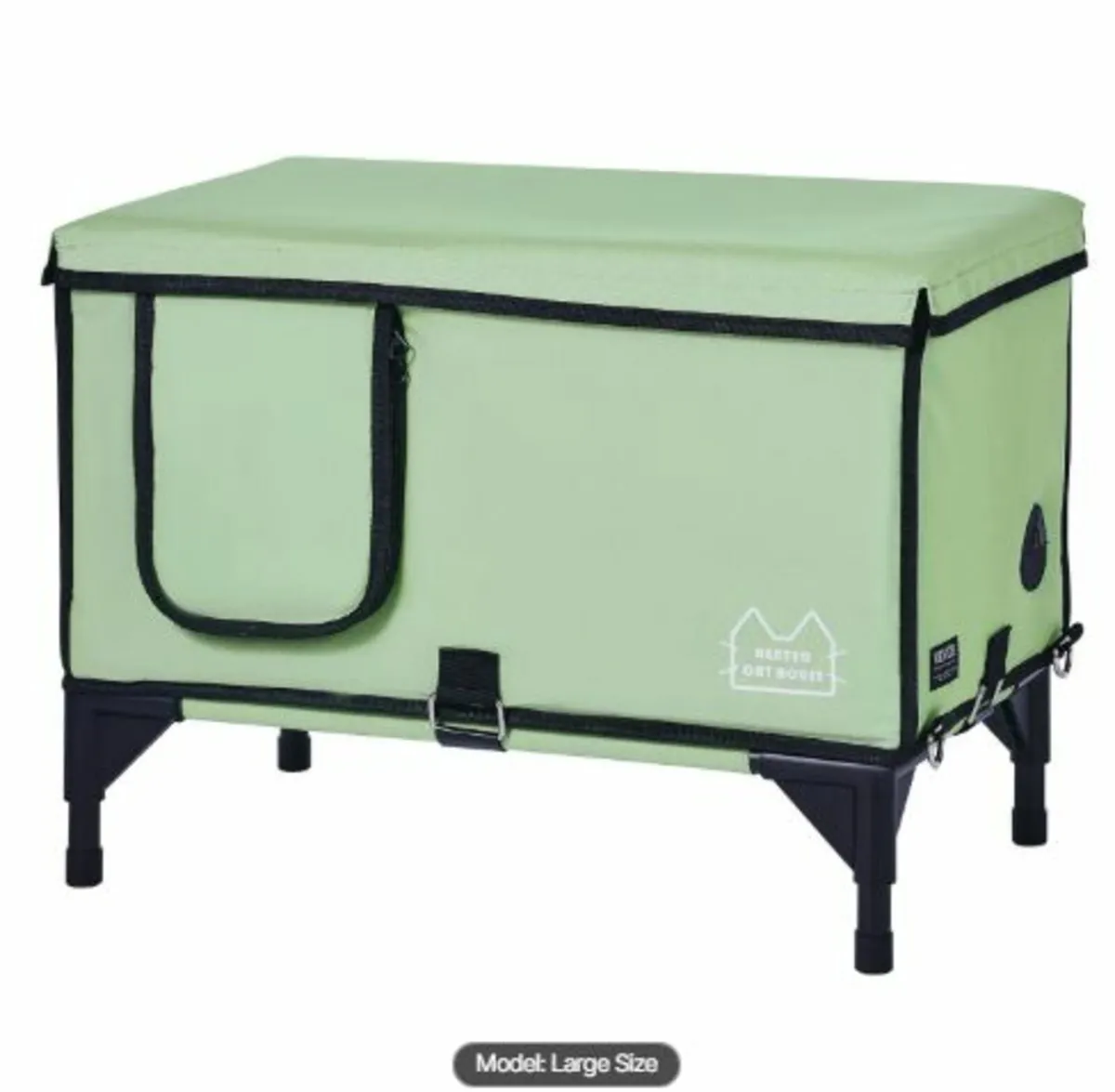 Elevated Heated Cat House, Cuboid Kitty Shelter - Image 4