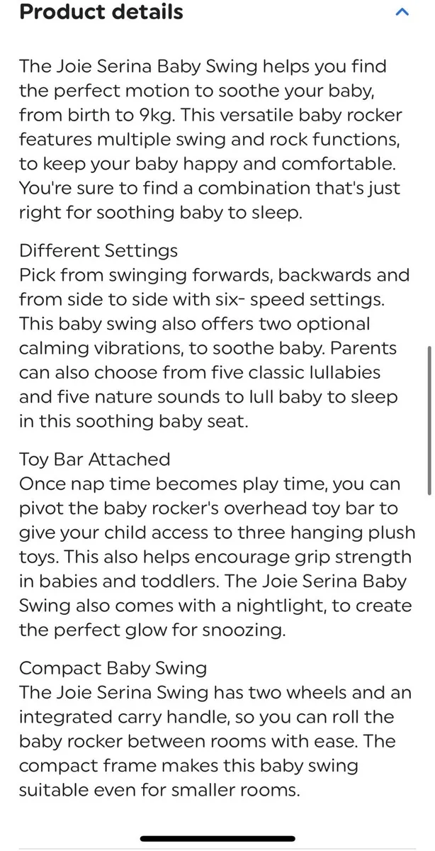 Joie Serina Baby Swing Rocker - Image 4