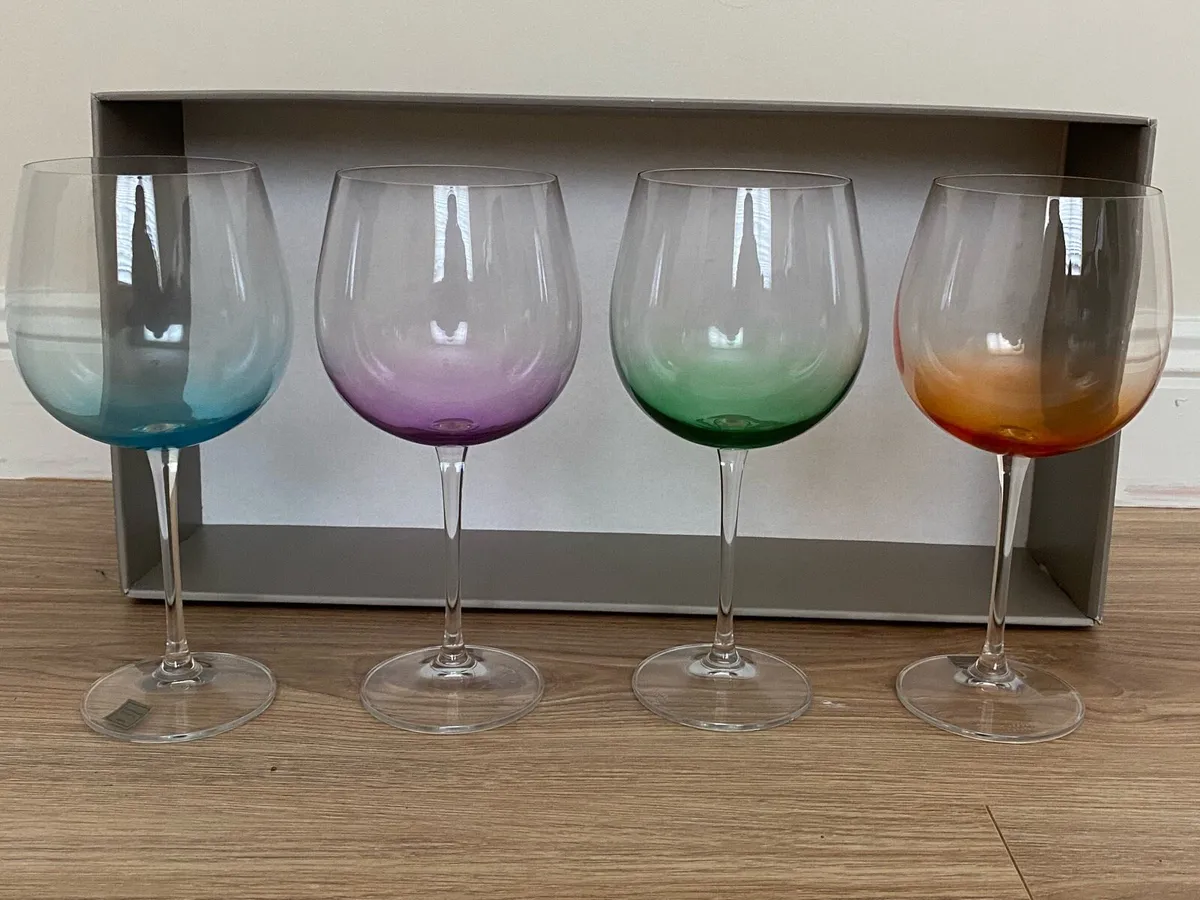 Tipperary Crystal Coloured Gin / Wine Glasses - Image 1
