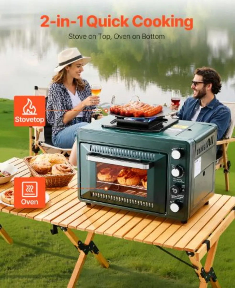 Outdoor Oven,2-in-1Portable Gas Camping Stove Oven - Image 2