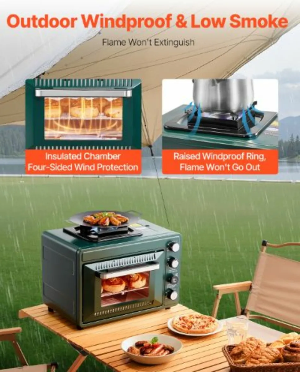 Outdoor Oven,2-in-1Portable Gas Camping Stove Oven - Image 3
