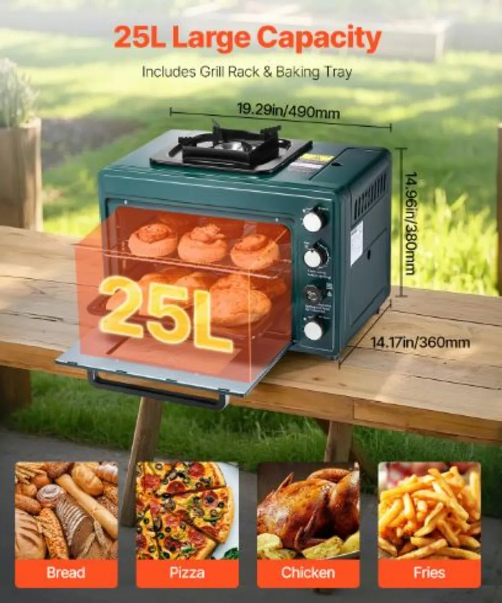 Outdoor Oven,2-in-1Portable Gas Camping Stove Oven - Image 4