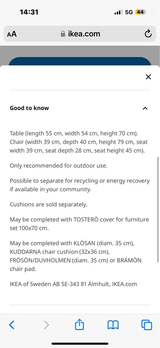 Ikea bistro set - Image 2