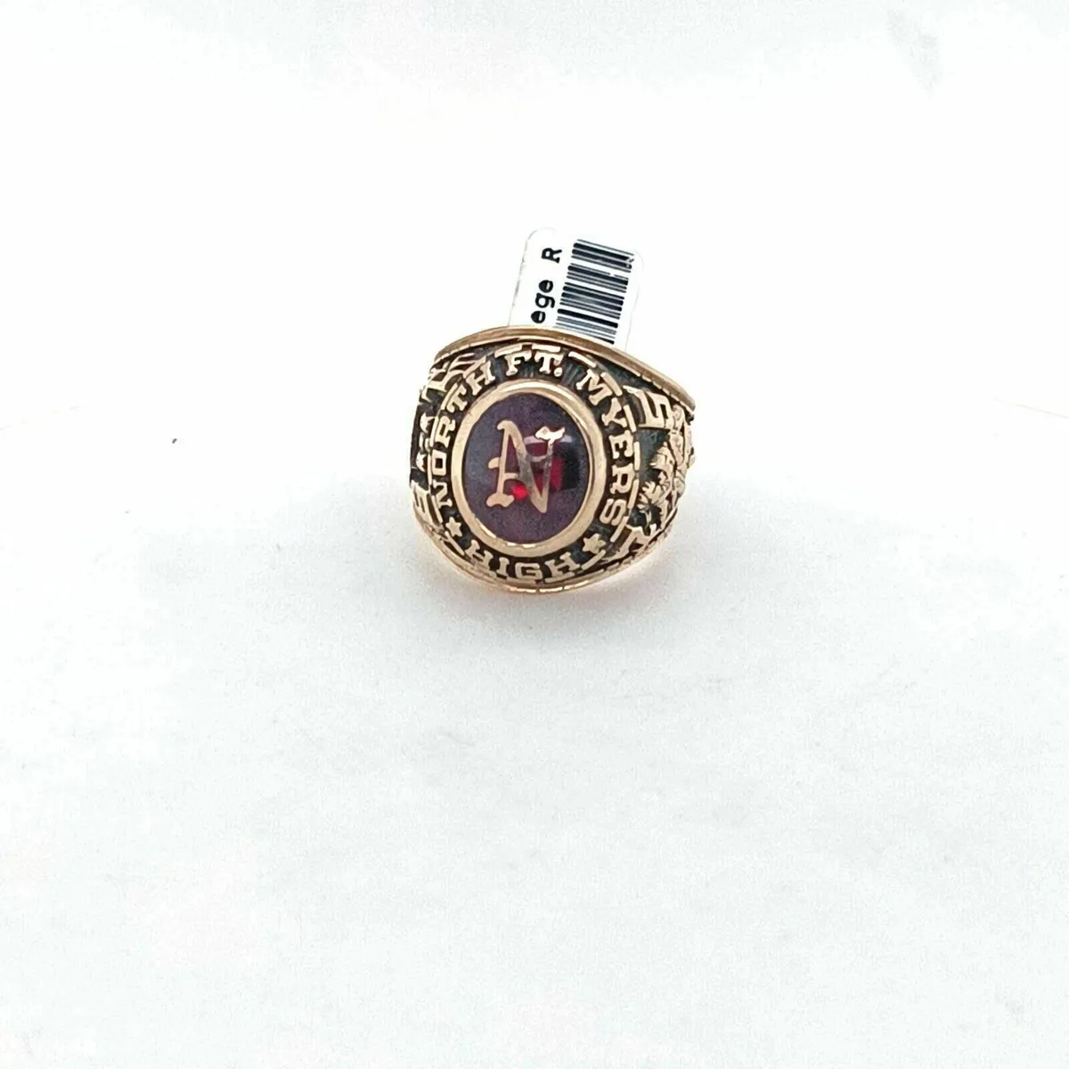 10k Gold Filled College Ring, Red Stone 1975 - Image 1