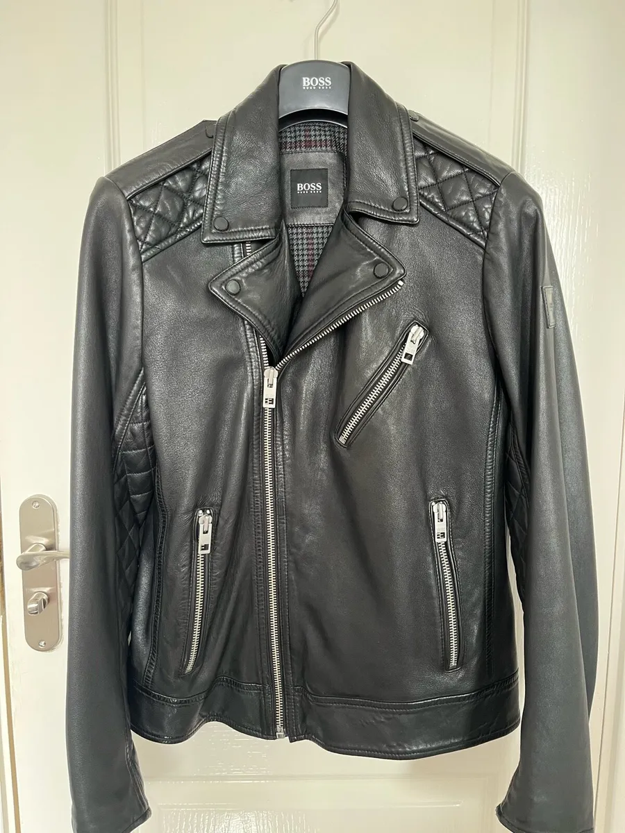 Hugo Boss Leather Biker Jacket - Image 1