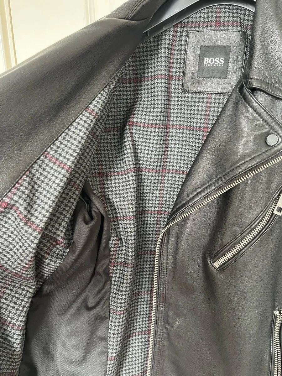 Hugo Boss Leather Biker Jacket - Image 2
