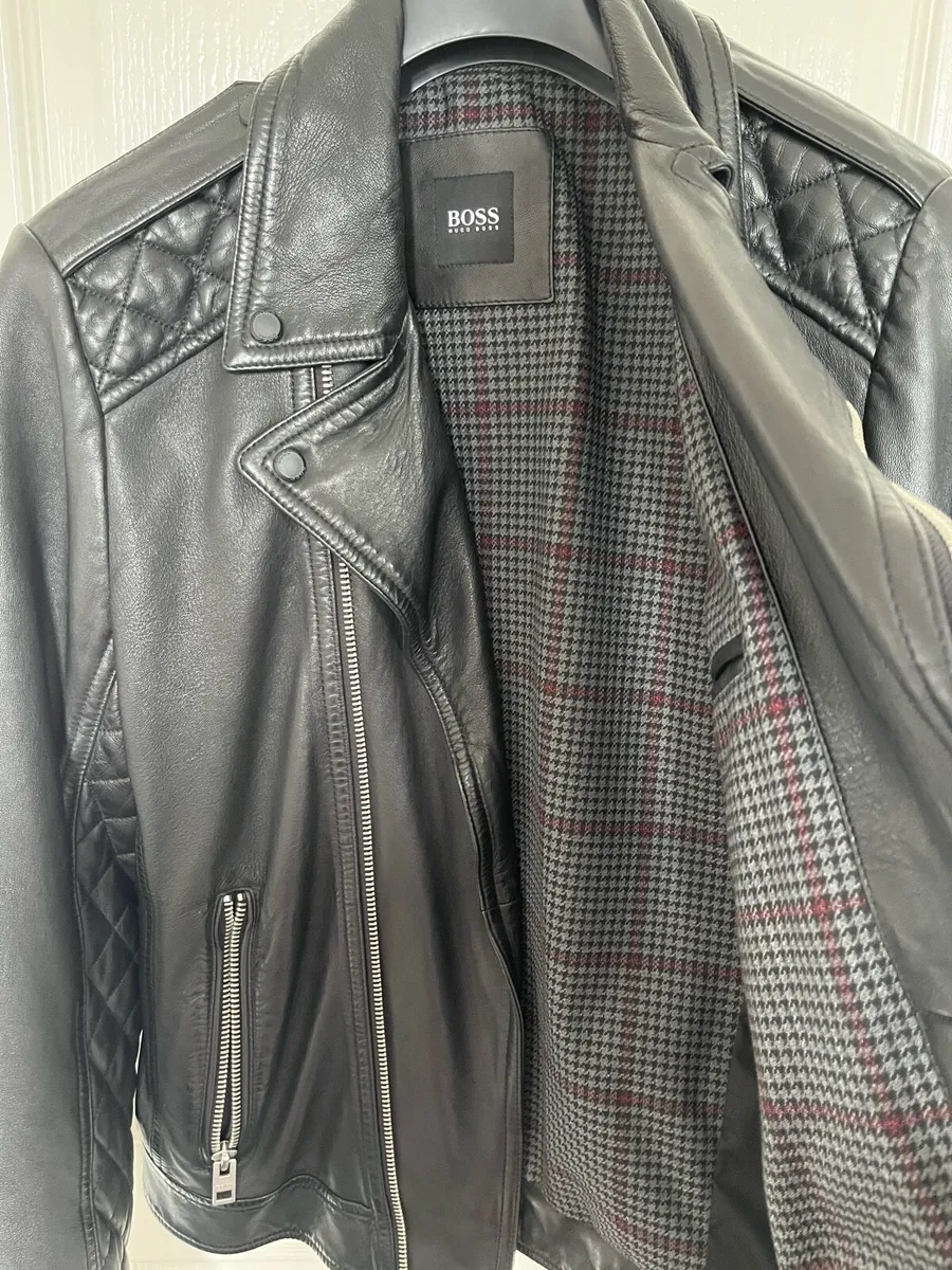 Hugo Boss Leather Biker Jacket - Image 3