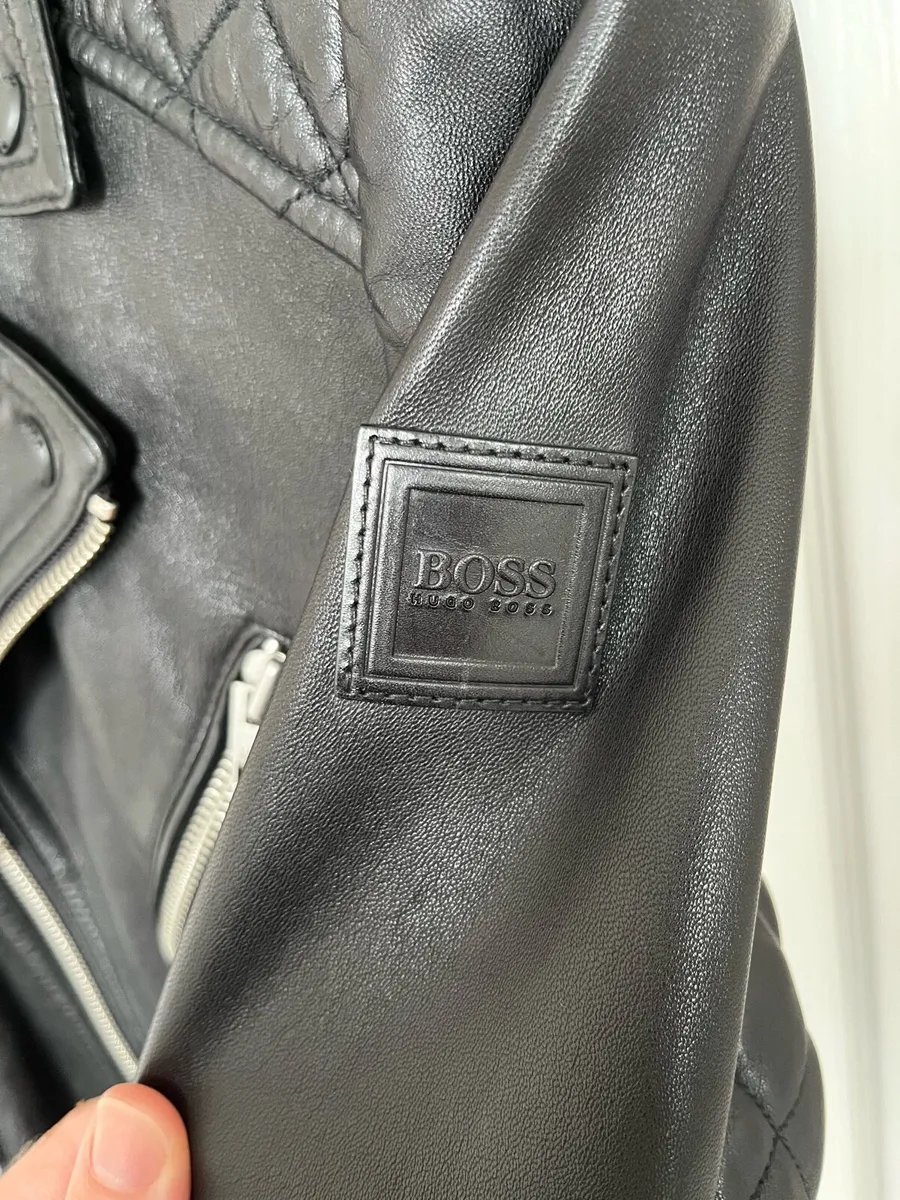 Hugo Boss Leather Biker Jacket - Image 4