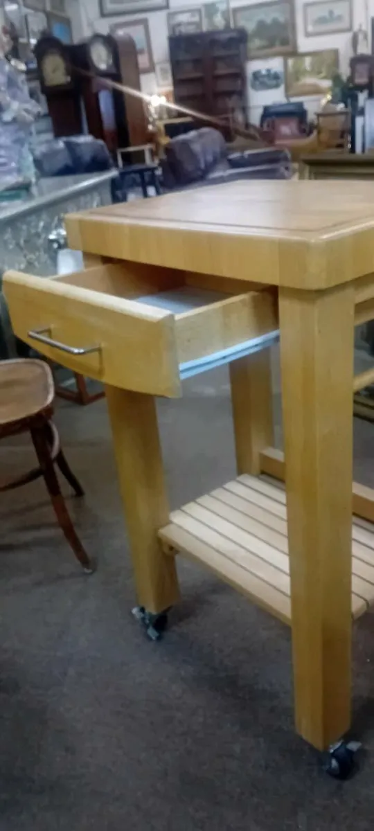 Modern Butcher Block Style Stand - Image 2