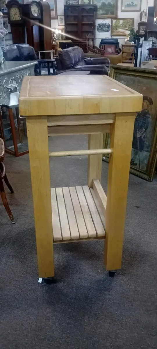 Modern Butcher Block Style Stand - Image 3