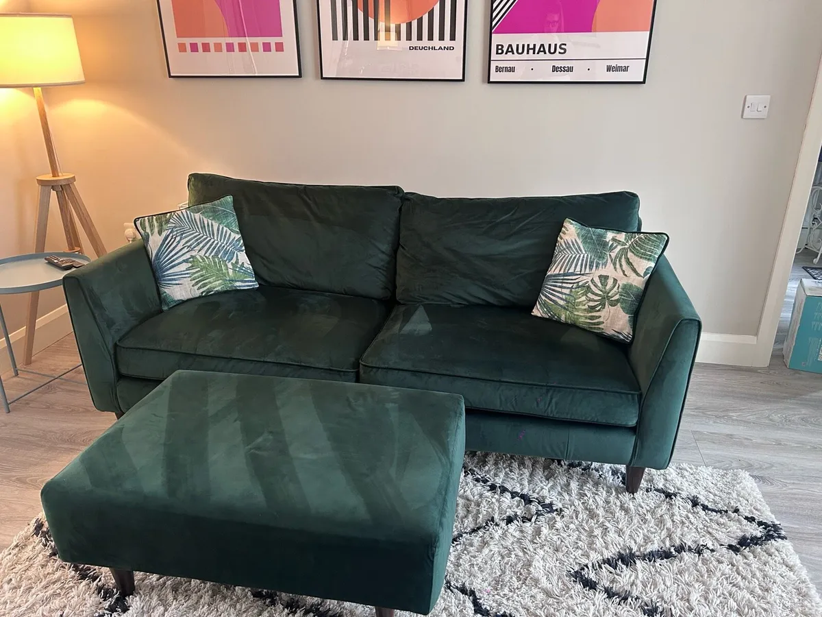 3 Seater Harvey Norman Pasha Sofa and Footrest - Image 1