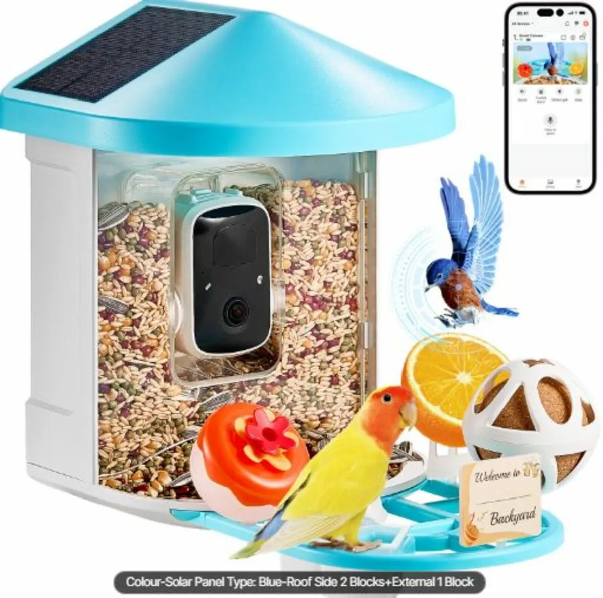 Smart Bird Feeder with Camera, 2K HD AI Identify - Image 1
