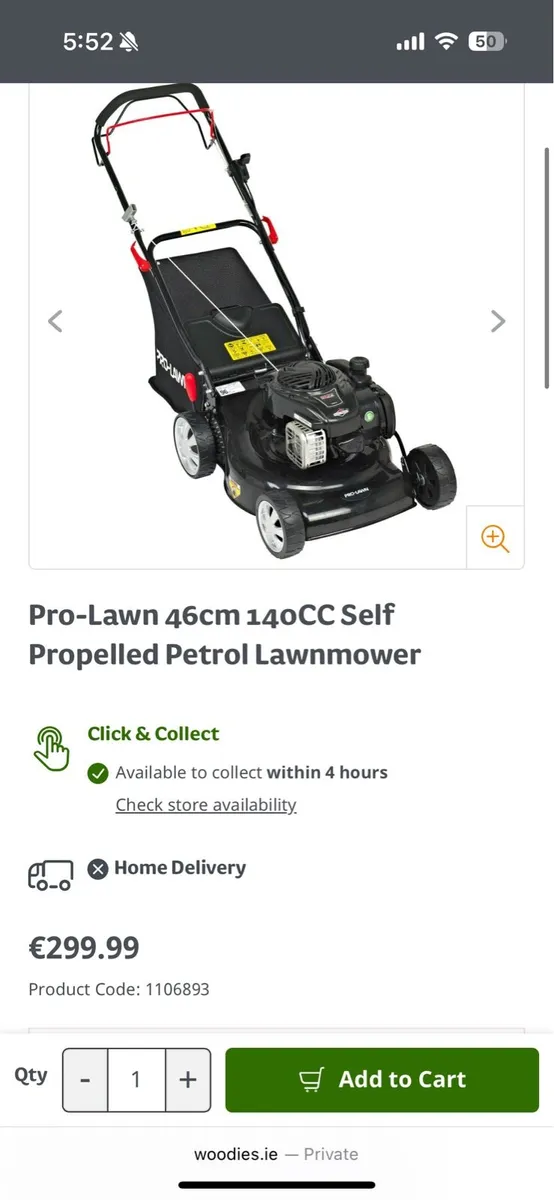 Pro-Lawn 46cm 140CC Petrol Lawnmower - Image 1