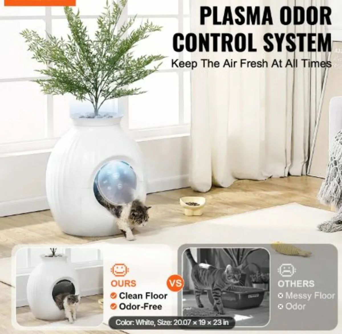 Plant Cat Litter Box, Smart Odor Control System, - Image 2
