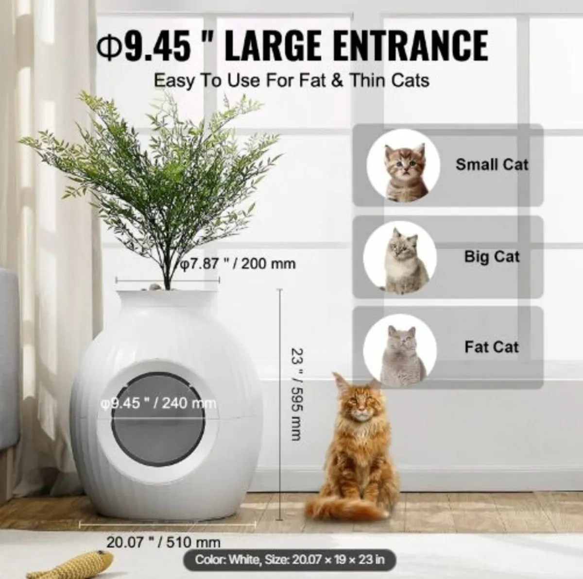 Plant Cat Litter Box, Smart Odor Control System, - Image 3
