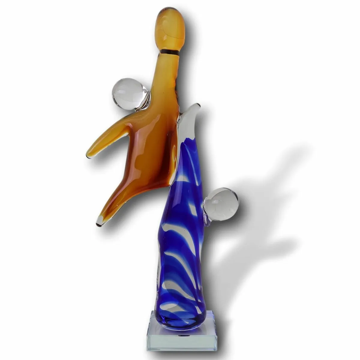 Handcrafted Glass Sculpture Basketball Abstract - Image 4