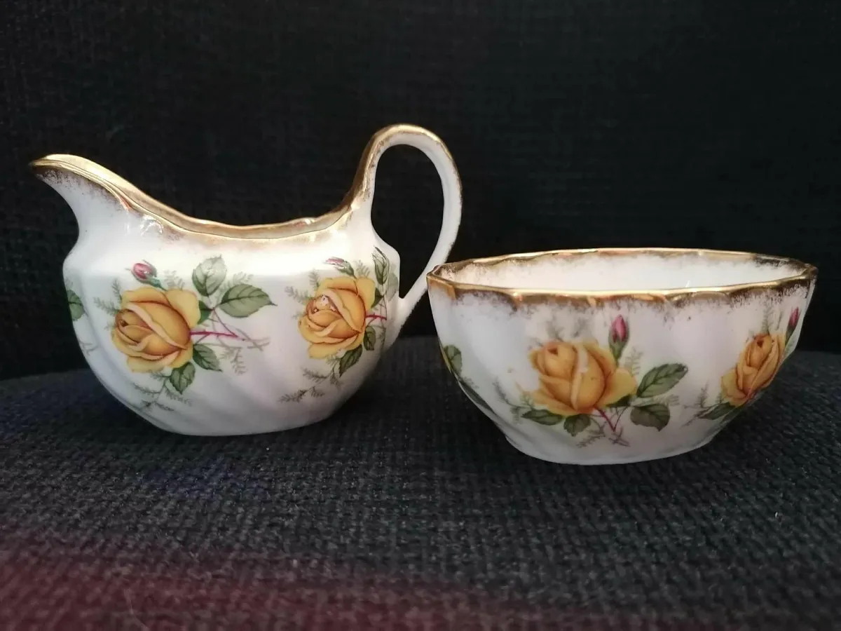 Vintage Kent Bone China Cream and Open Sugar Bowl - Image 1