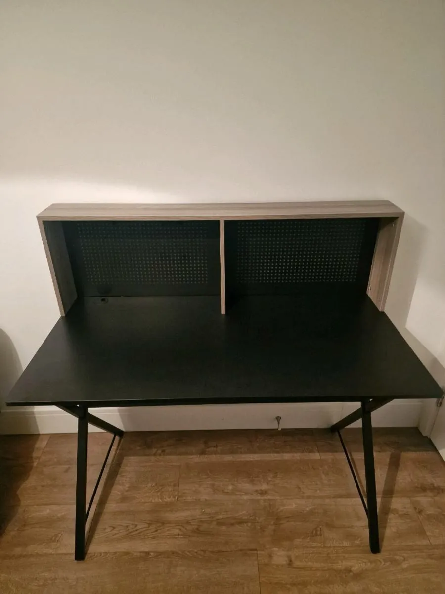 Wooden Desk with black metal frame - Image 2