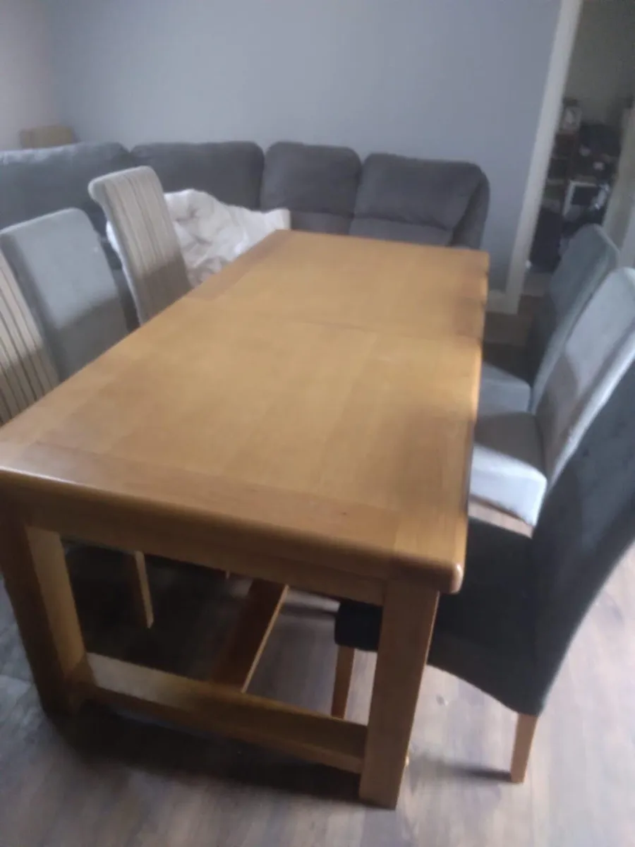Solid oak dining table
