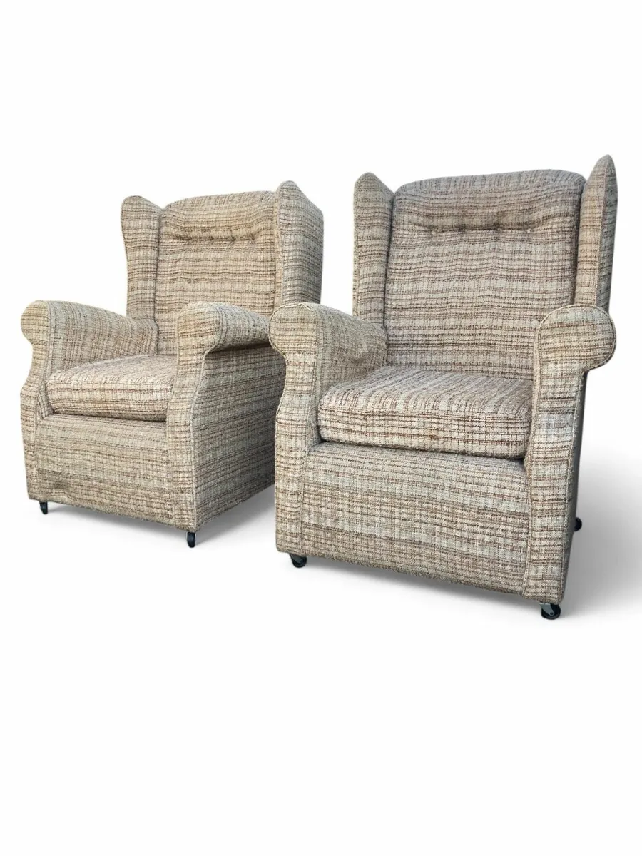 Wing Back Armchairs - Vintage x 2 - Image 1