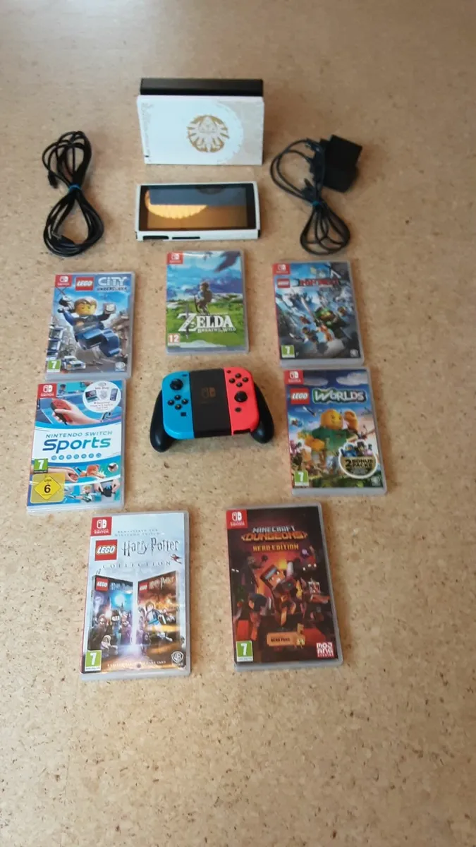Nintendo Switch Console, Case and 7 Games! - Image 1