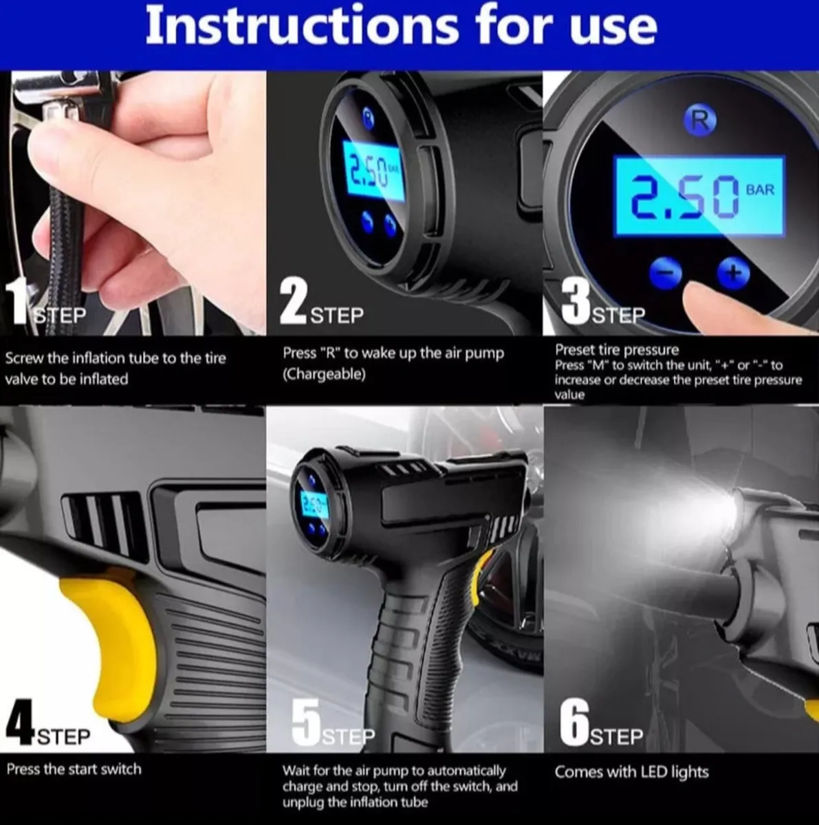 NEW 150psi Digital Air Compressor Tyre Inflator - Image 3