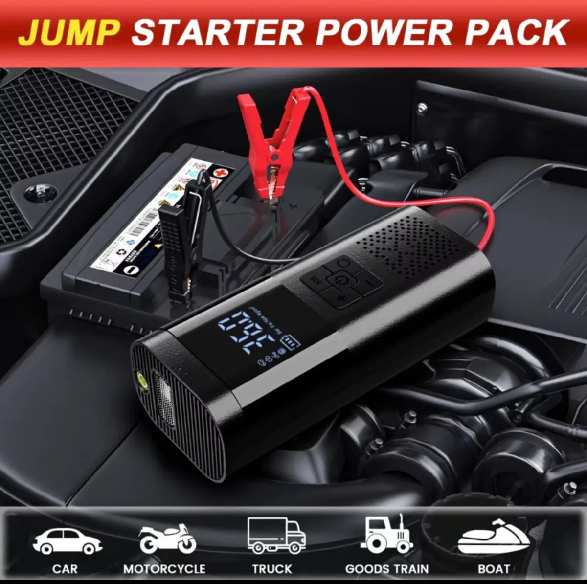 NEW Car Battery Jump Starter & Tyre Inflator - Image 1