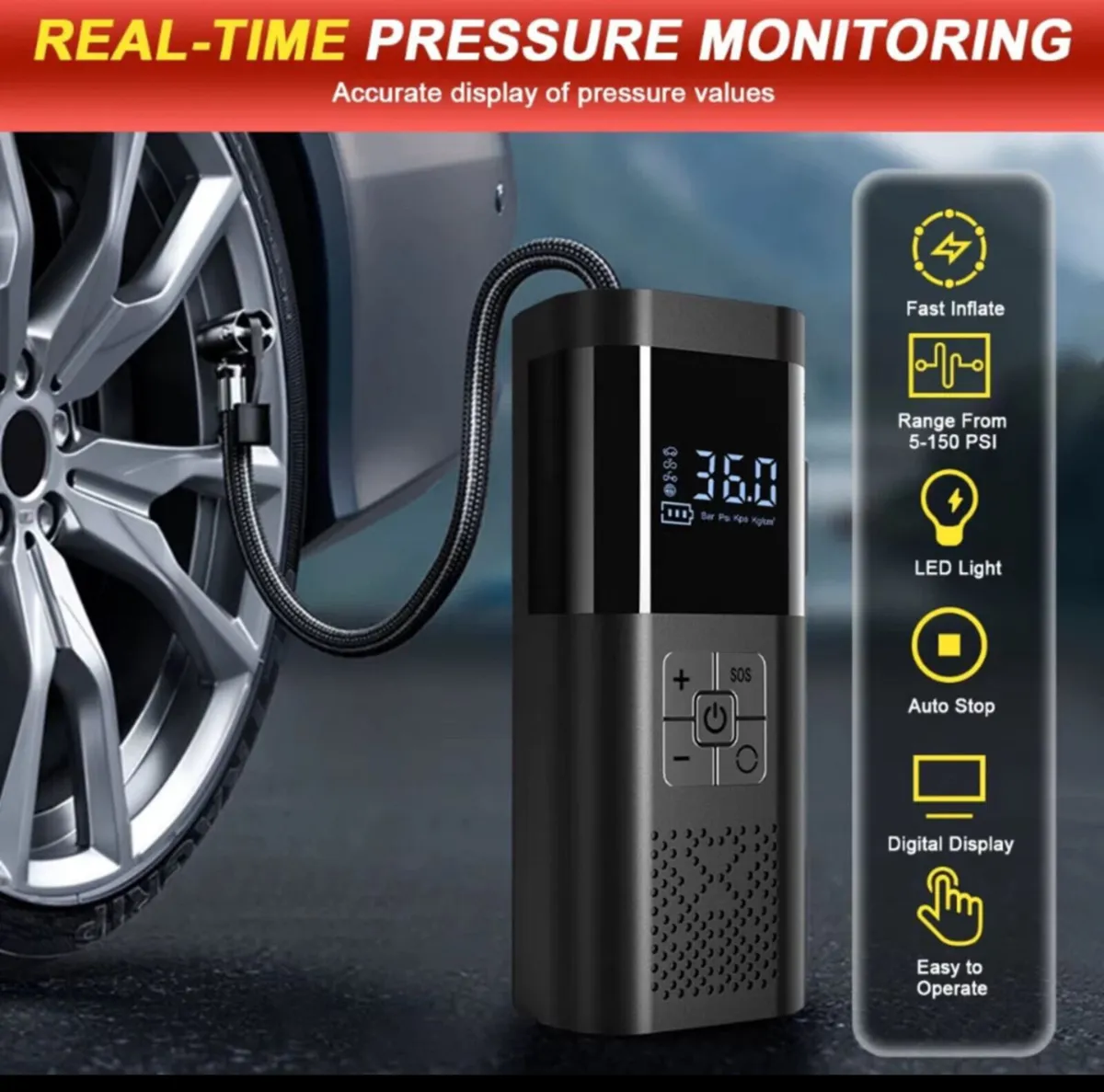 NEW Car Battery Jump Starter & Tyre Inflator - Image 2