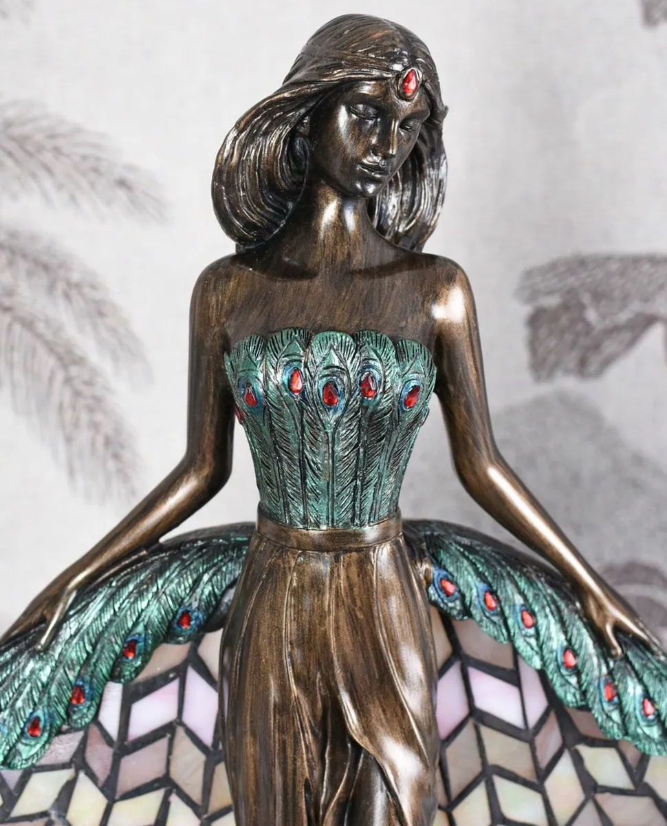 Art Nouveau Villa Tiffany Table Lamp Handcrafted S - Image 2