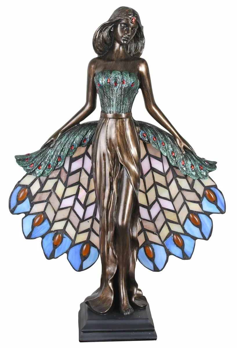 Art Nouveau Villa Tiffany Table Lamp Handcrafted S - Image 3