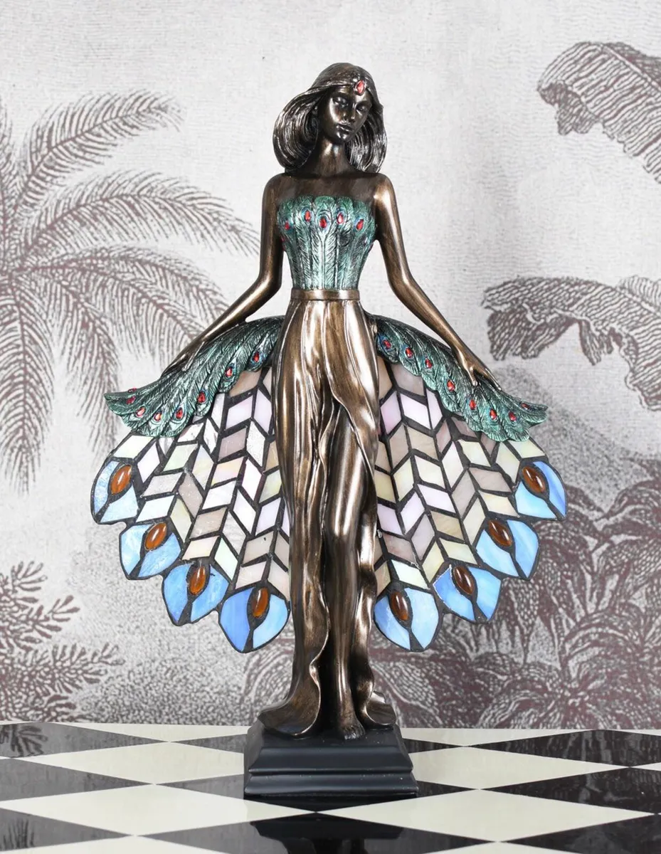 Art Nouveau Villa Tiffany Table Lamp Handcrafted S - Image 4