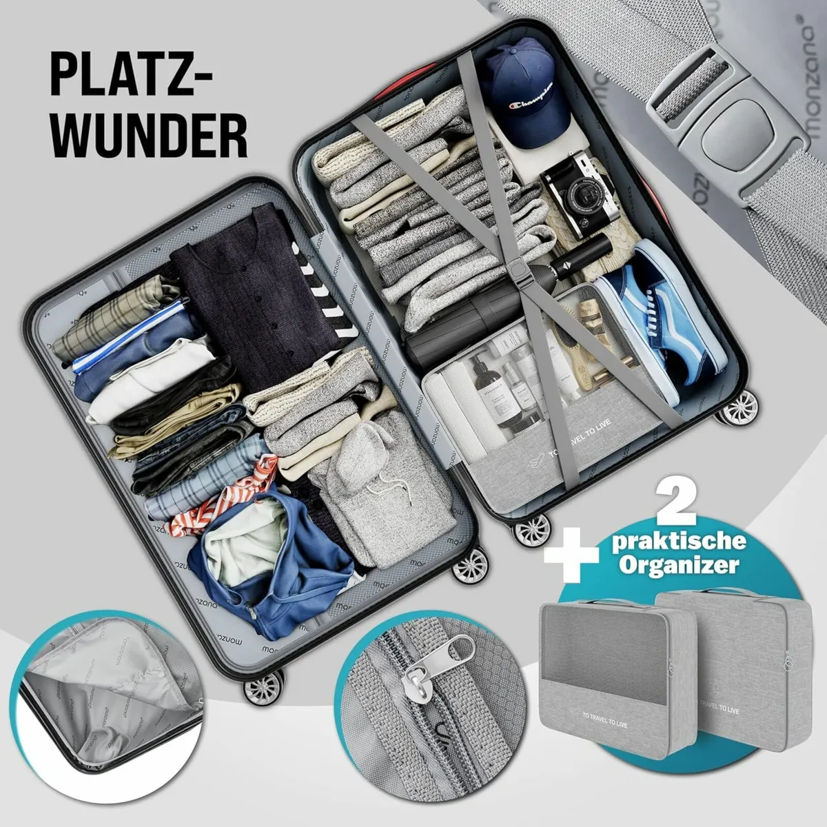 3-Piece Hard Shell Luggage Set Suitcase Set - Image 4