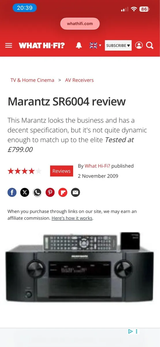 Marantz sr6004 amplifier - Image 1