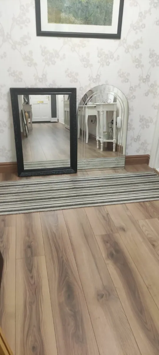 Black framed mirror & bathroom mirror