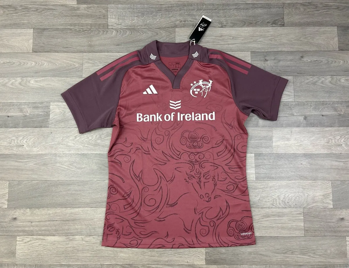 NEW Adidas Munster Rugby Jersey Shirt Mens Large - Image 1
