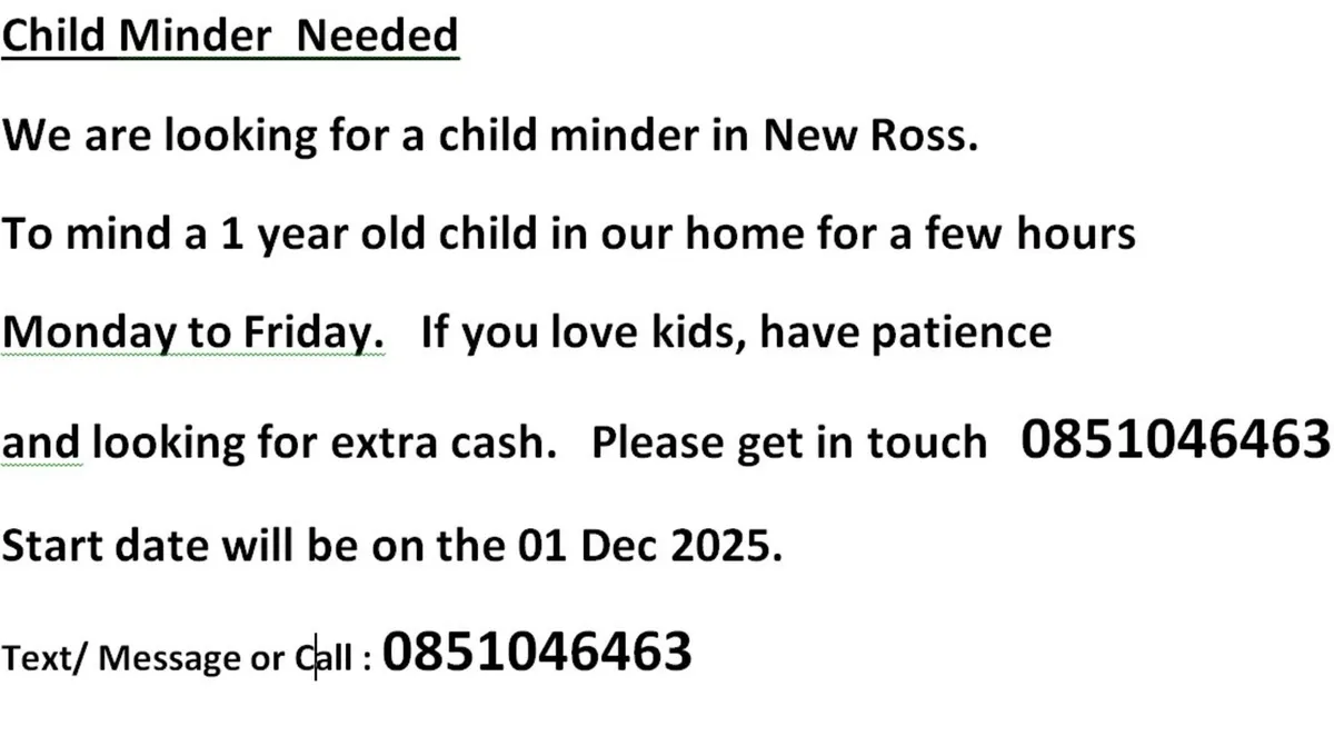 Childminder Needed