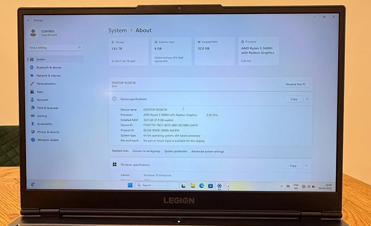Lenovo Legion Ryzen 5 gaming laptop - Image 2